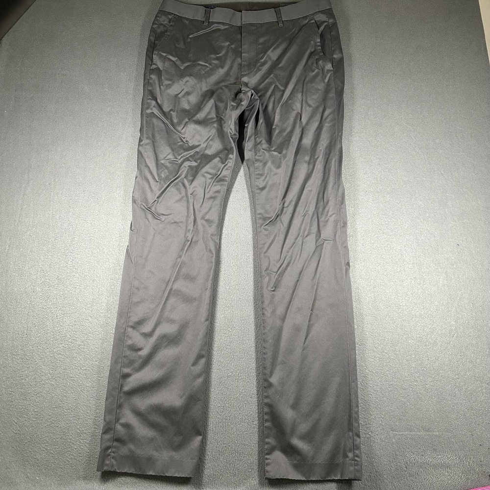 Bonobos Friday Pants Mens 33x34 Gray Slim Straight‎ Chino Flat Front Performance